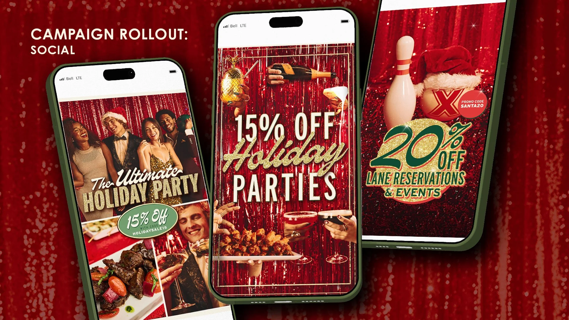 Paid social variations balanced aspirational campaign photography with direct promotional messaging, creating a flexible system for different audiences and offers.