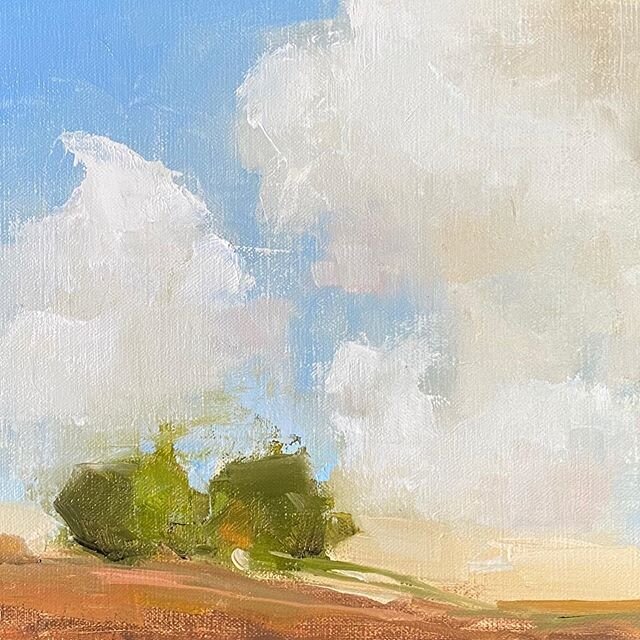 Along the Altamont, 8&rdquo;x10&rdquo;, oil on linen panel (sold) // Enjoying thinking of expansive skies today. We&rsquo;ve made it through boring season 5 of Downton Abbey with the kids... too much jail drama with the Bates family for me. I love th