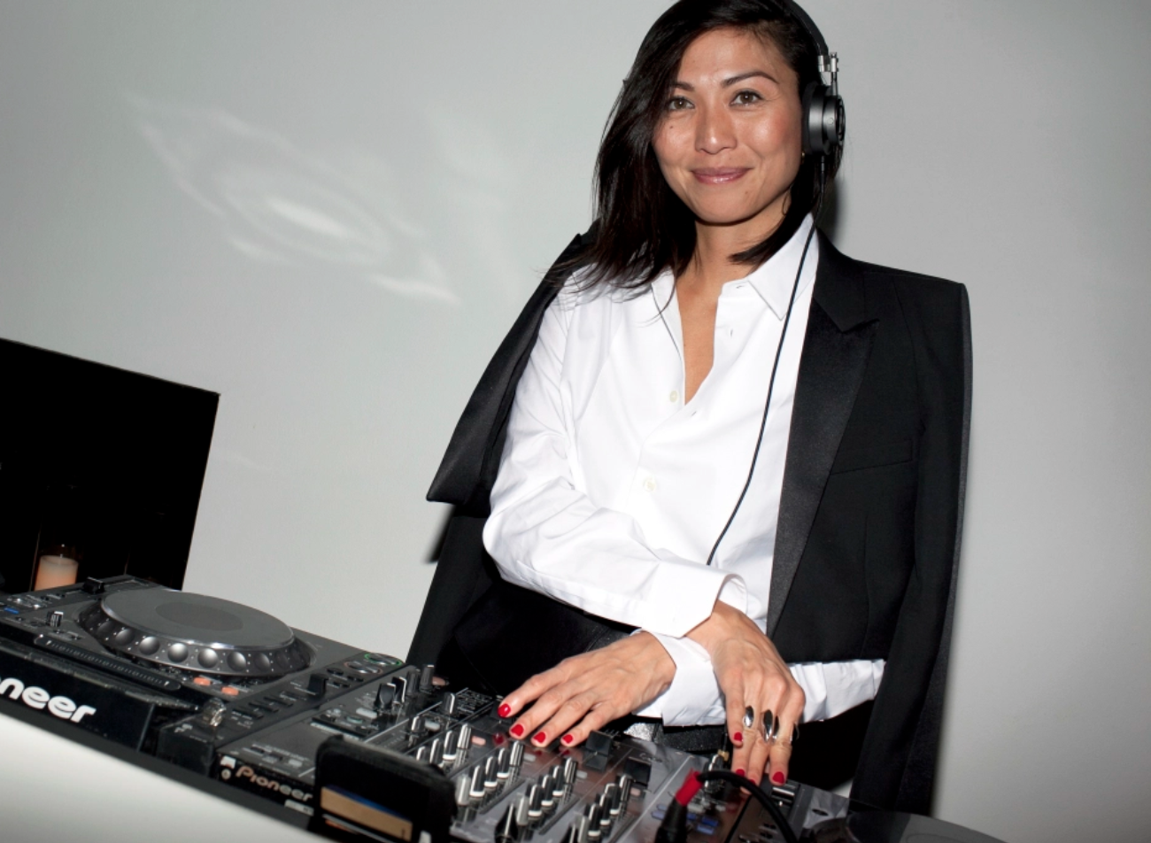 Gabby DJing at the ICA x YSL dinner for Art Basel, Miami 2017