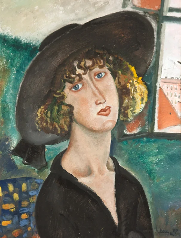 Self-portrait (to composition ”Family”), 1977-80, oil/cardboard, 60x50.