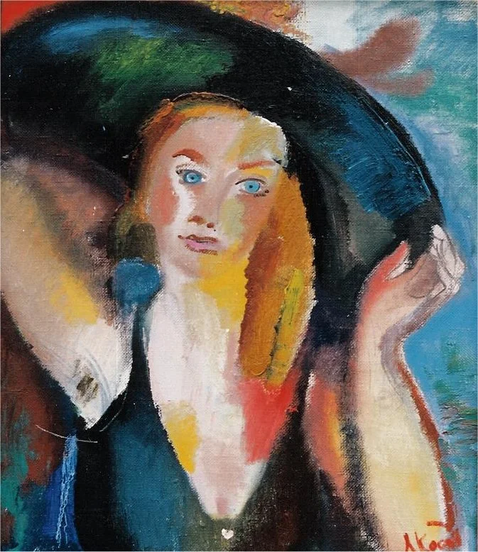 Blue-eyed Girl with a Hat, 1994, oil/canvas, 60x50