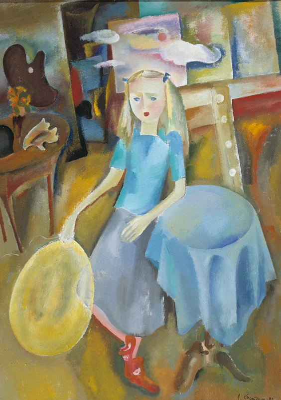 Girl with a Baloon, 1982, oil/canvas. From the collection of the State Russian museum.