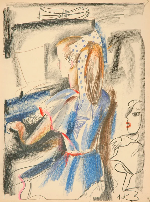 Music lessons, 1982, pastel/paper, 40x50