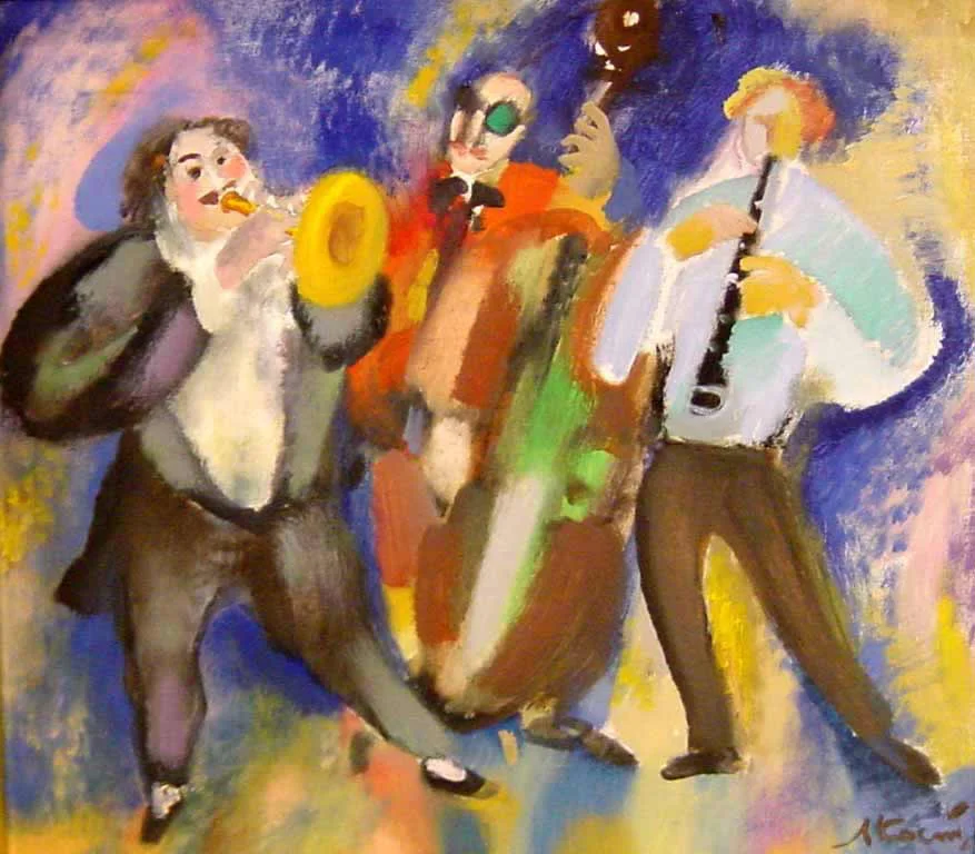 Wandering trio, 1998, oil/canvas, 37x42