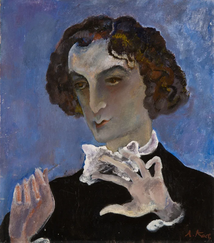 Alexander Kantorov, Principal Conductor of St Petersburg Philharmonic, 1977, oil/cardboard, 56x48