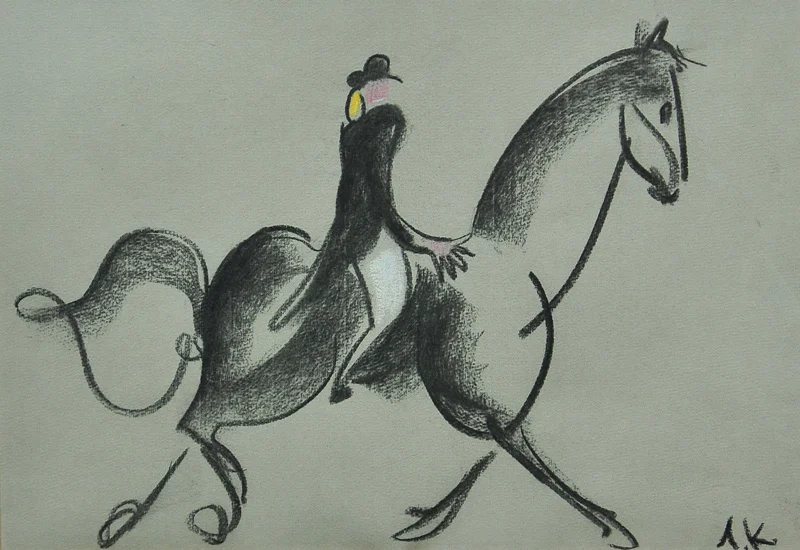 Ride lesson, paper/coal, 20,5х29,5
