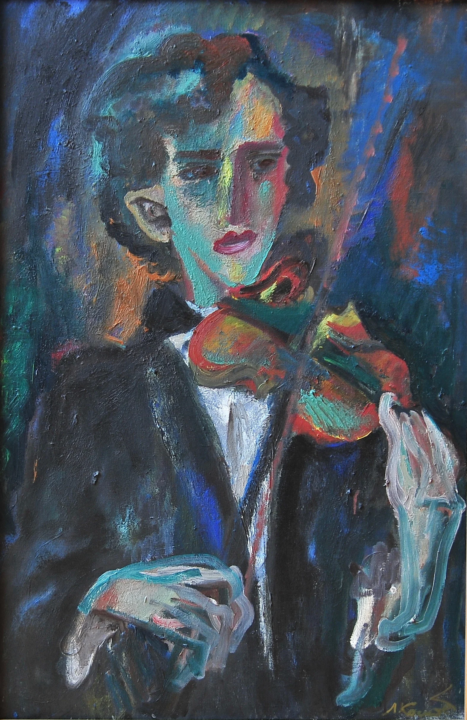 Violinist Sasha Volobuev, 1984, oil/canvas, 80х52