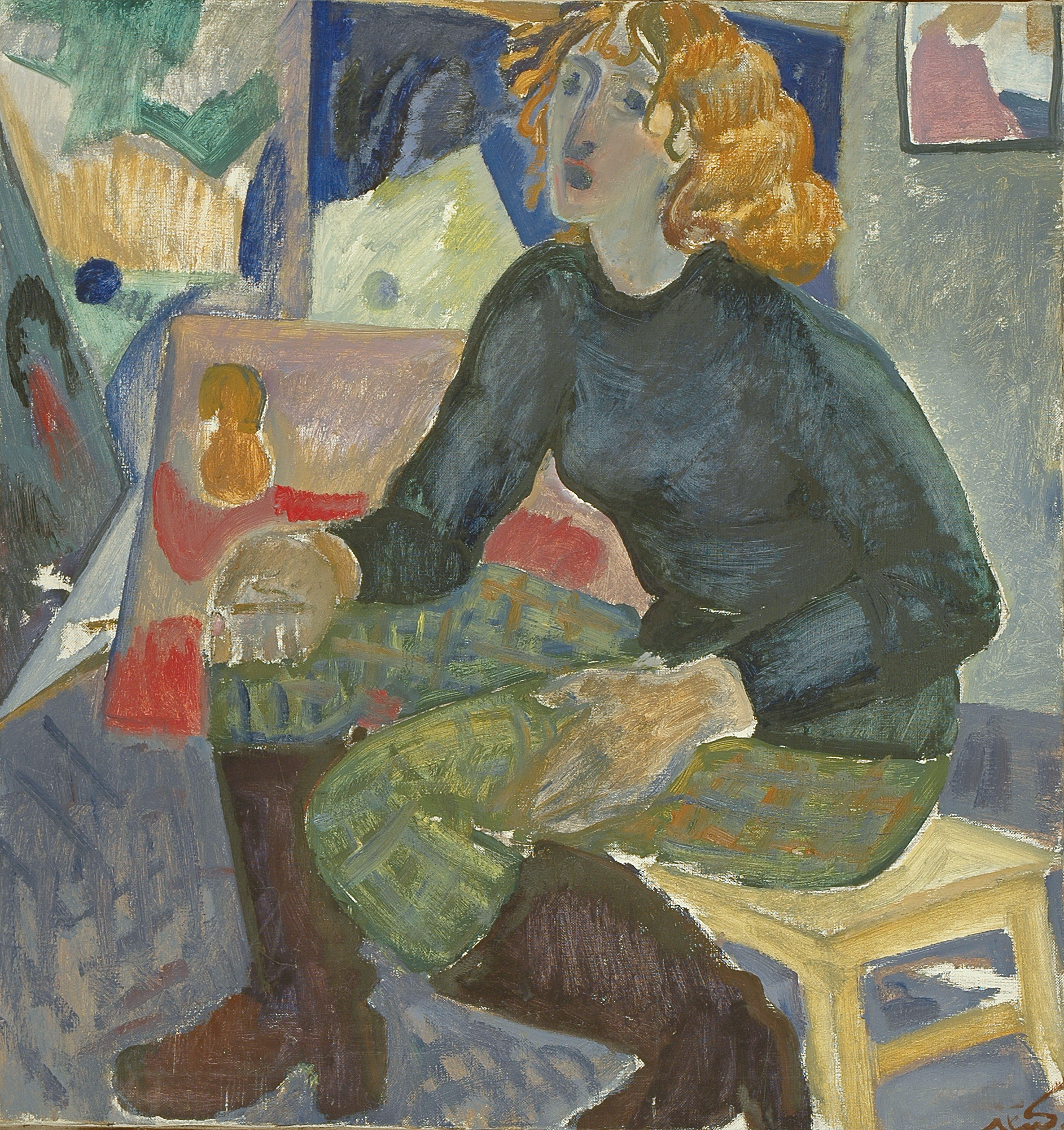 Self-portrait - teaching. 1971, oil/canvas, 70x70