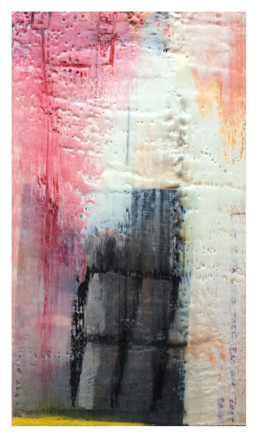 yellow - May 2012 encaustic. oil pigment. transparency. wood. 6in x 12in