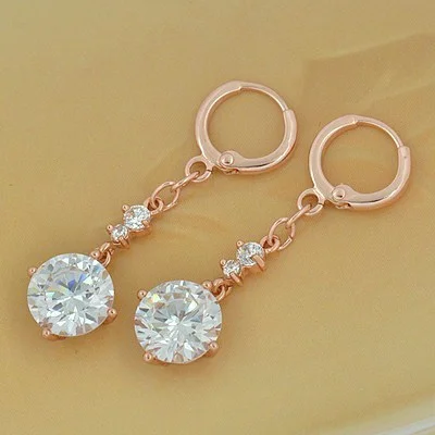 Elegant 10k Gold CZ Dangle Earrings $29.99