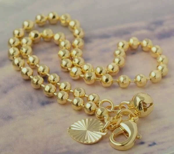 Skillful 10k GF Beaded Heart & Bell Anklet