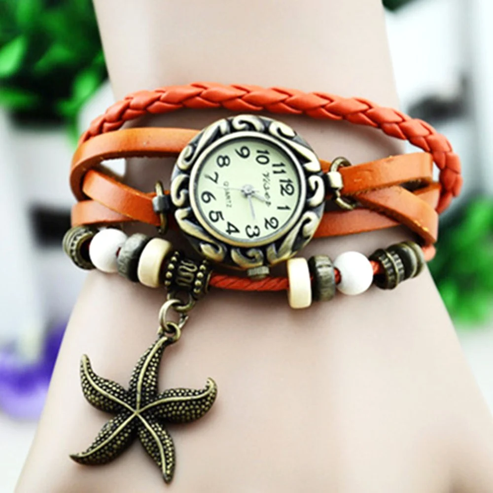 Fashion Retro Classic Leather Strap Quartz  Wrist Watch