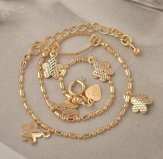 Endearing 10k GF Flower Anklet