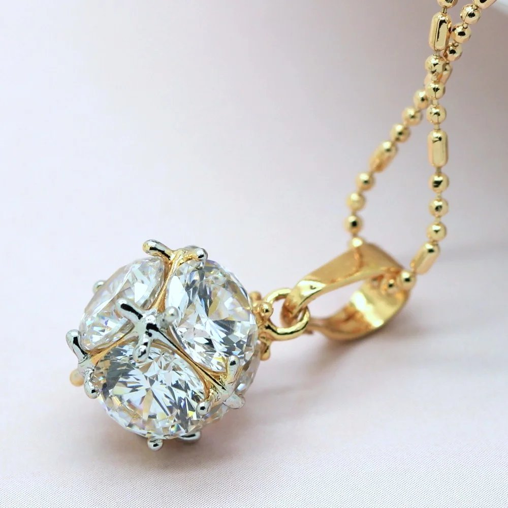 18k GP Disco Clear CZ Vogue Pendant Fashion Jewelry