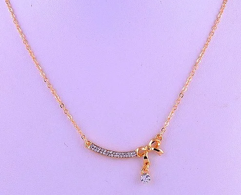 Graceful White Topaz Gemstone 14k GF Fashion Necklace Jewelry