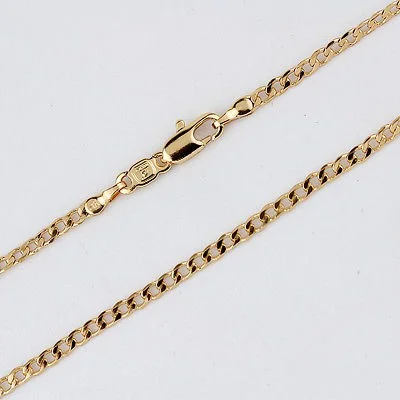 ​18K Gold Plated Thin Curb Chain Long Necklace Fashion Jewelry