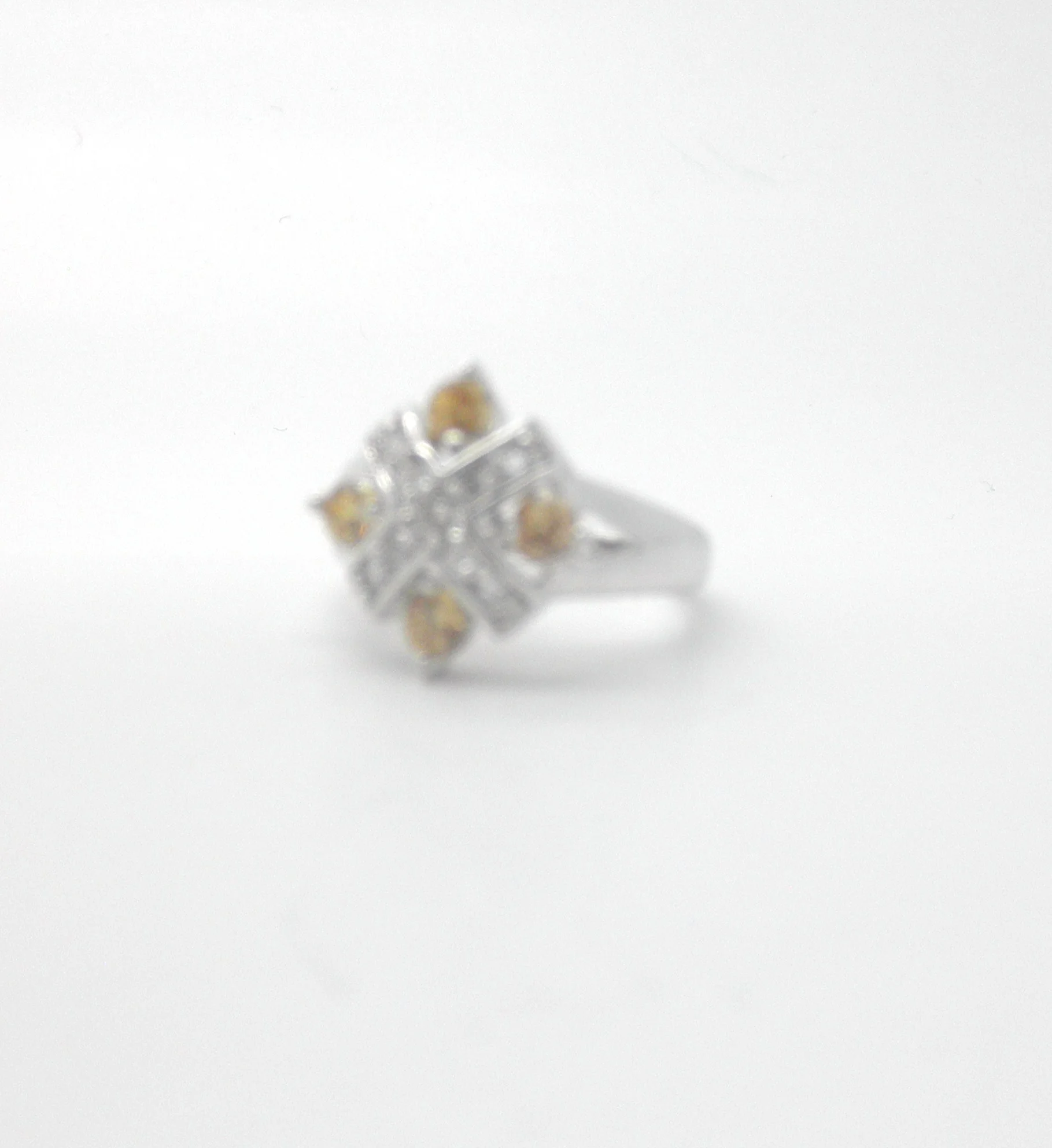 18k White Gold Brown Morganite Ring
