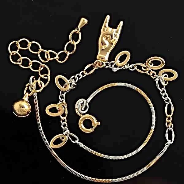 10K Multi-Tone Gold Filled "Hand" Anklet