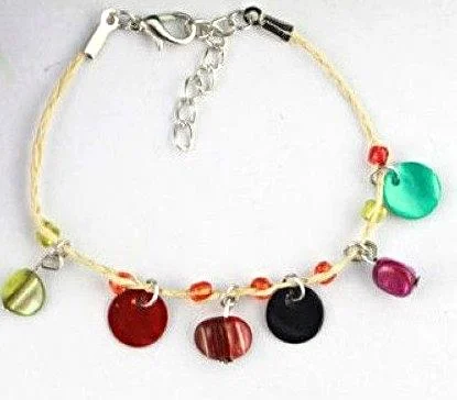 Shell Drop  Raffia Bracelet Anklet