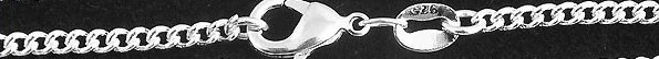 22" Jewelry Findings Flat Curb S80 Silver Necklace Chain