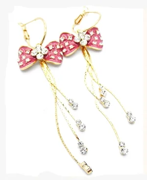 Pink Bow-knot Flower Earrings