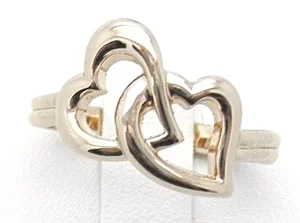 18k Gold Plated Two Heart Ring