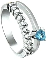 Cut Aquamarine Cubic Zirconia Ring