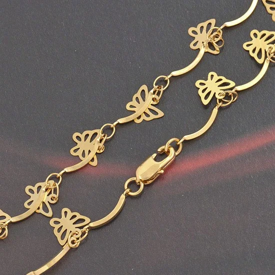 49CM 10k Gold Filled Butterfly Necklace