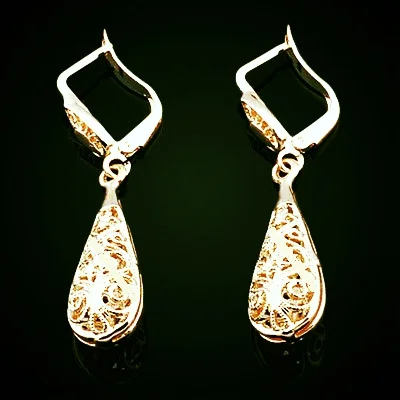 18k Rose Gold Hollowed-out Pattern Earrings