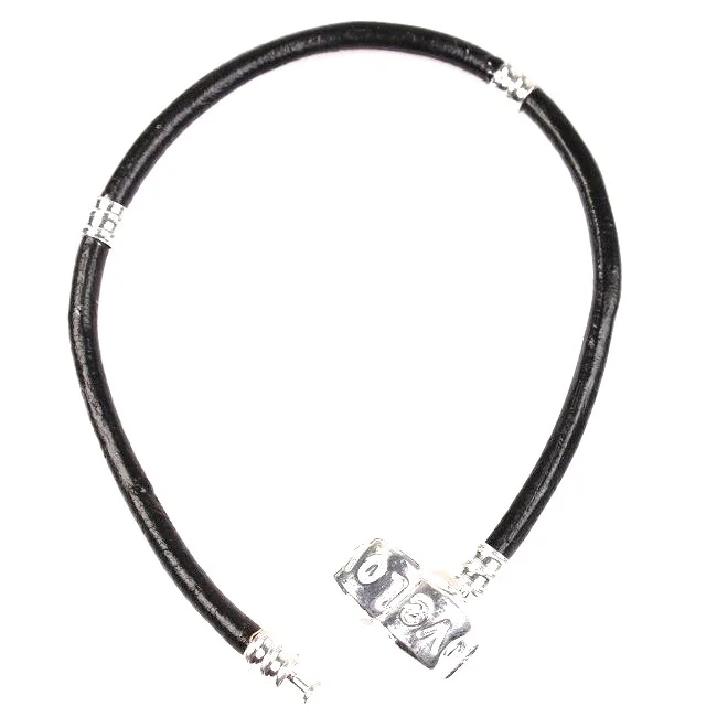 Black Faux Leather Copper Clasps Bracelets Fit DIY