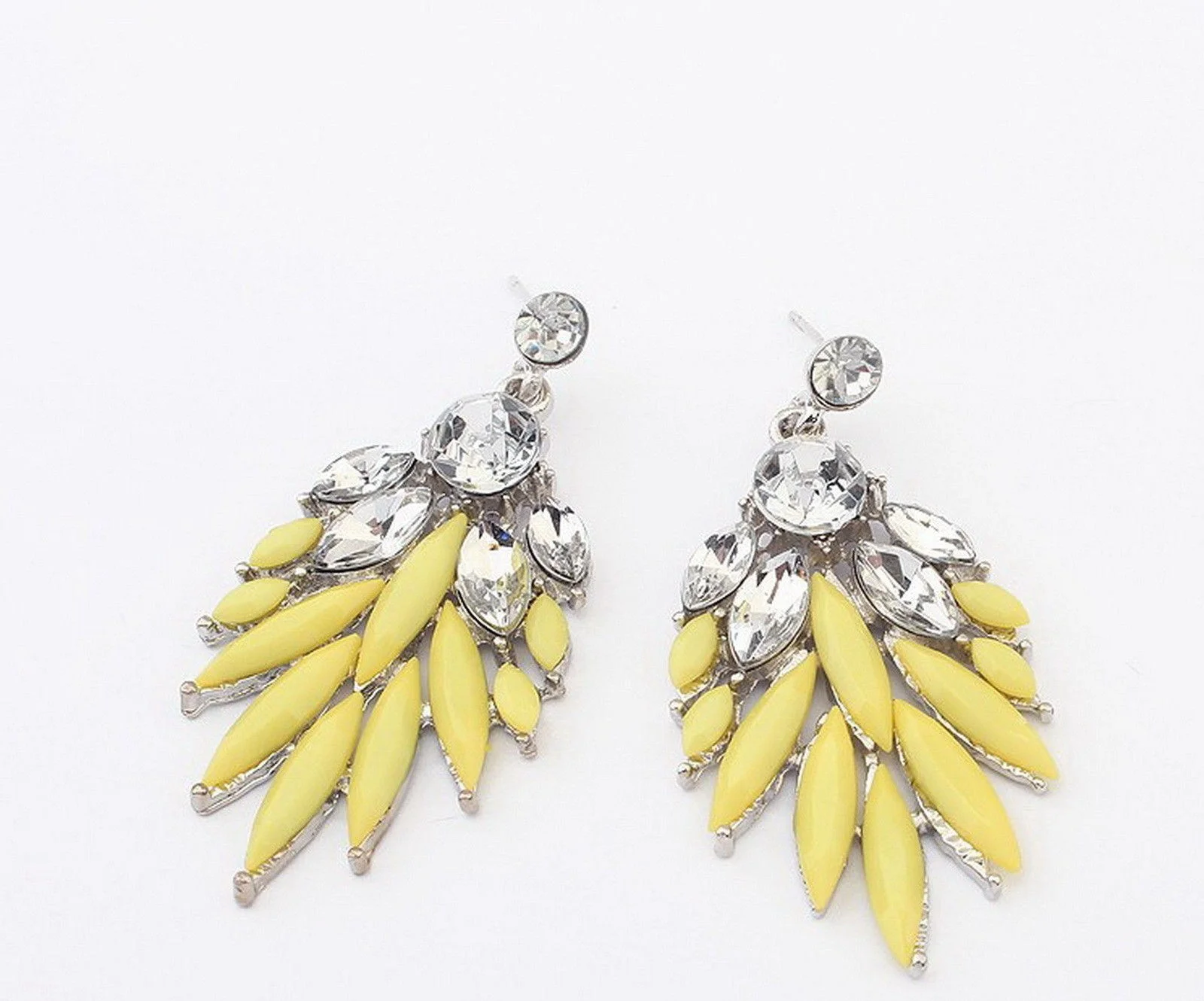 Bohemia Acrylic  Rhinestone Stud Dangle Pierced Earrings 