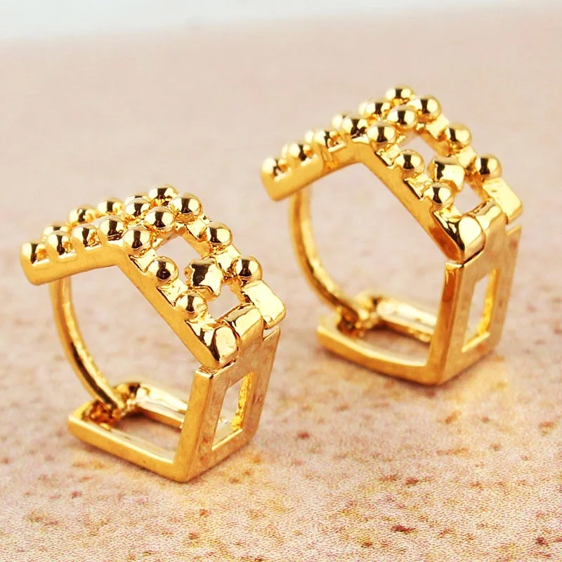 14k Gold Filled Rectangle Hoop Earrings Jewelry