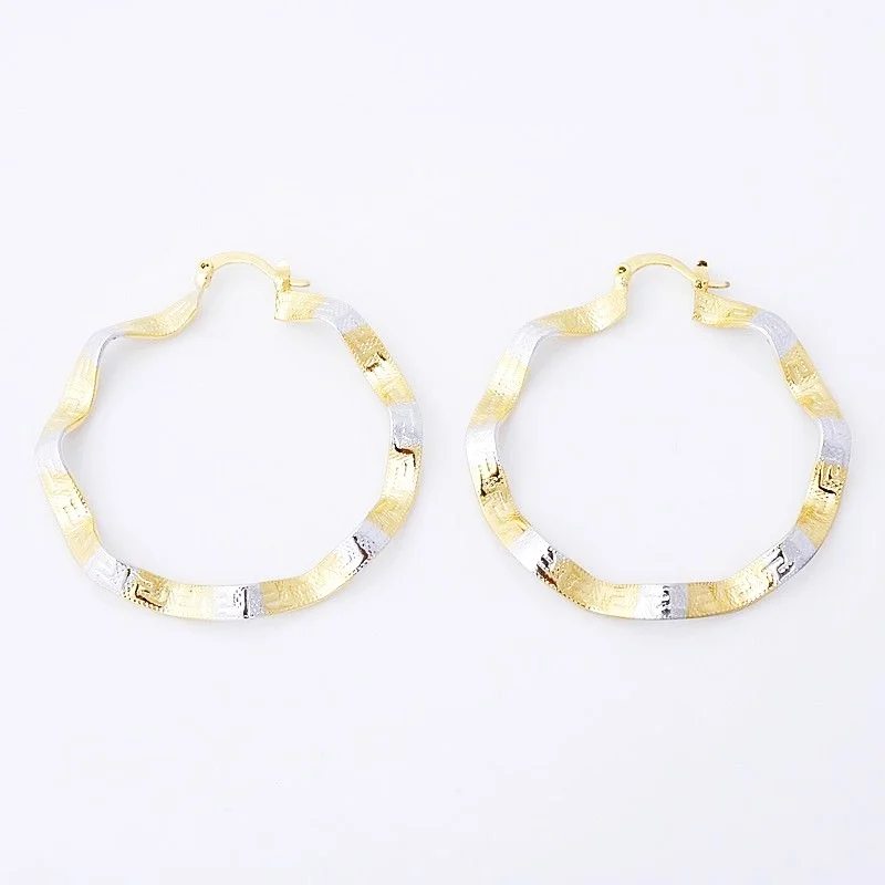 14K Solid Yellow Gold Filled Hoop Style Jewelry Earrings