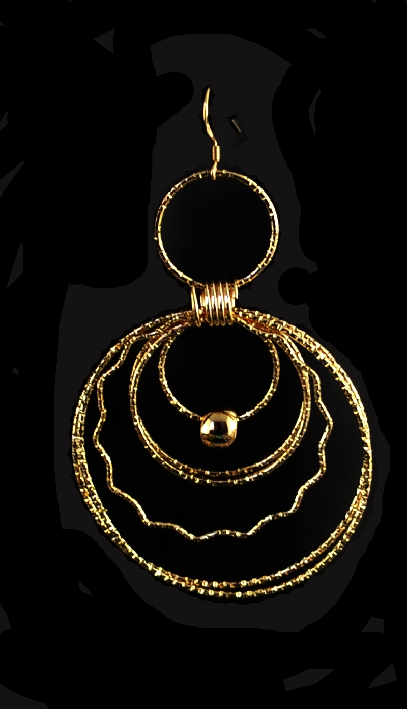 Pretty 18K Solid Yellow GF Long Hoop Earrings