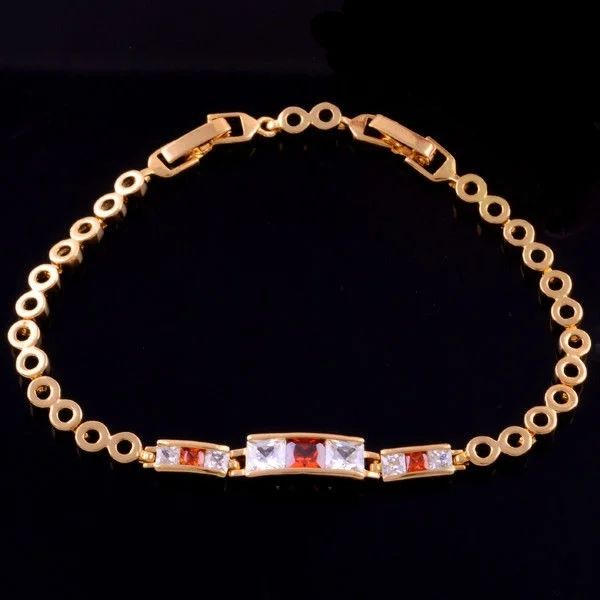 Garnet Gems 14k Yellow Gold Filled Bracelet