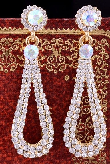 14k Gold Filled White Topaz Gems Earrings
