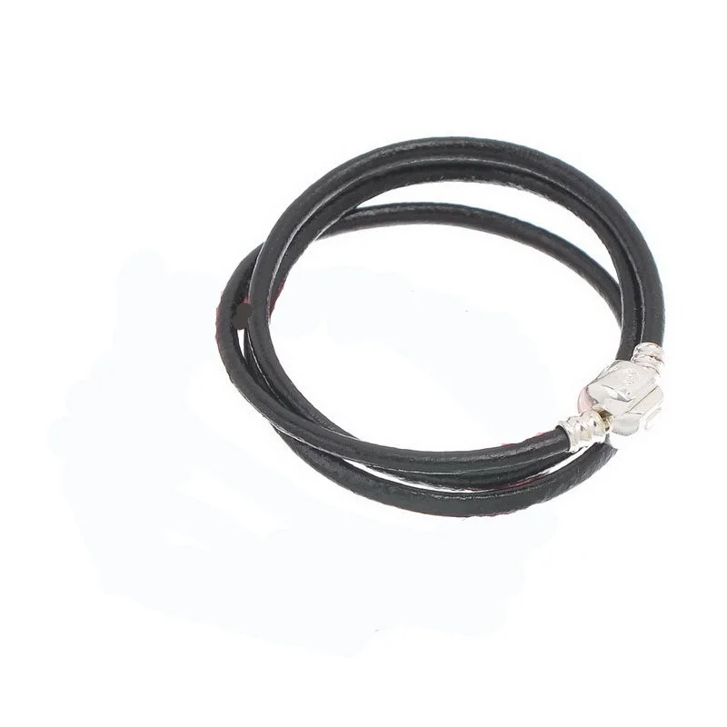 Handmade Leather 3 Layer Charm Bracelet