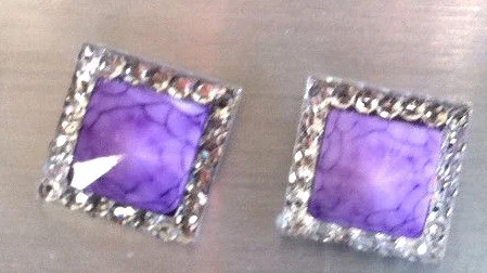 SQUARE STUD EARRINGS MULTICOLOR