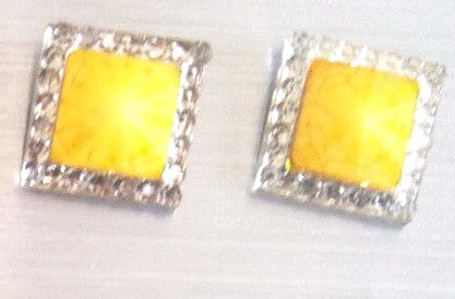 SQUARE STUD EARRINGS MULTICOLOR