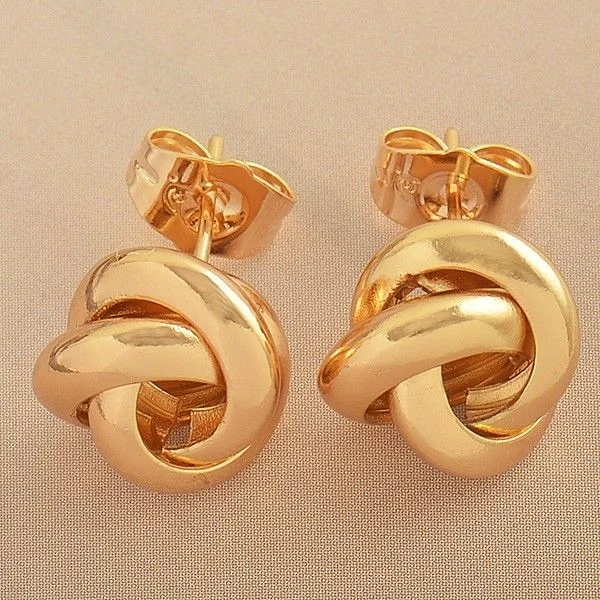 10K Gold Filled Love Knot Stud Earrings
