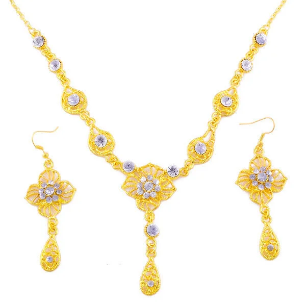 Crystal 14K Gold Filled Necklace Earrings