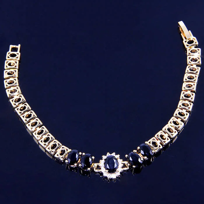 17.5cm Black Sapphire 18K Gold Plated