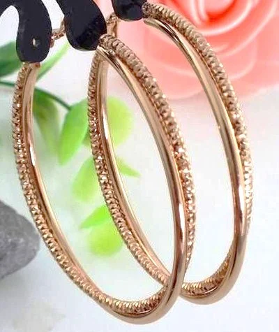 14K Rose gold Filled Charming Big Hoop Earring