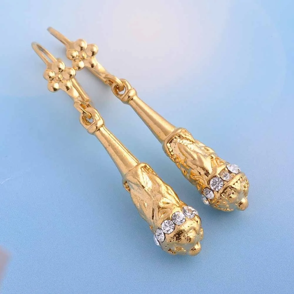 Sparkling 10k Gold Filled Dangle Clear CZ Earrings