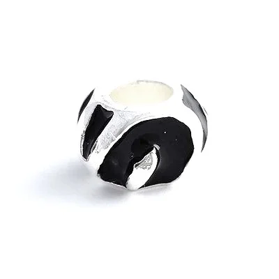  9K White GF Silver Black Enamel Beads Fit Charm  Price $9.99 &nbsp;Item #00847 Details Metal:9K Real Gold Filled/Silver Stone:Enamel Size(Max. Length*Max. Width):13*10 mm 