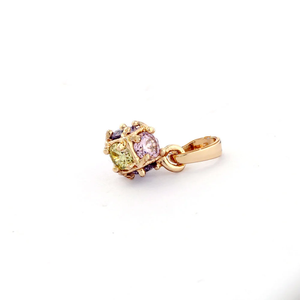 Superior Yellow Gold Filled Magic Ball multi color CZ Pendant