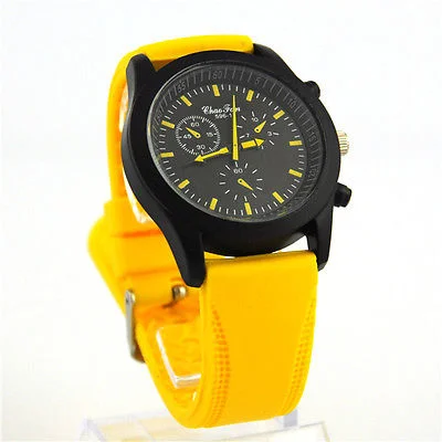Sports Silicone Rubber Gel Quartz Analog Wrist Jelly Watch