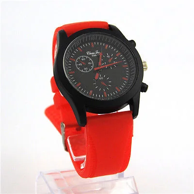 Sports Silicone Rubber Gel Quartz Analog Wrist Jelly Watch