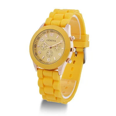 Unisex Geneva Silicone Jelly Gel Quartz Analog Sports Wrist Watch