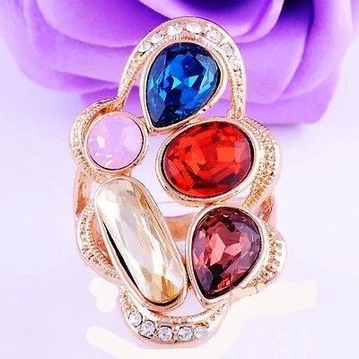 Multicolor Gemstone 14KT Rose Gold Filled Ring
